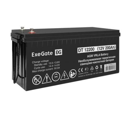 Аккумуляторная батарея DT 12200 12 V, 200 A*h, под болт М8 ExeGate 282991