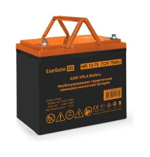 Аккумуляторная батарея HR 12-75 12 V, 75 A*h, под болт М6 ExeGate 282984