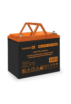 Аккумуляторная батарея HR 12-75 12 V, 75 A*h, под болт М6 ExeGate 282984