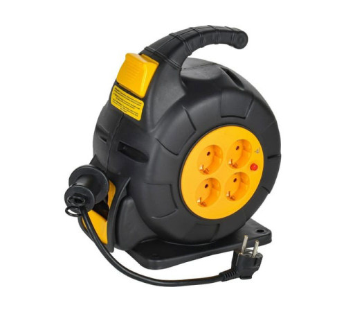 Удлинитель IEK Twist катушка ук10 4мест. 2p+pe/10м, 3x1,5мм2, автосмотка TW-KP27-16-04-10