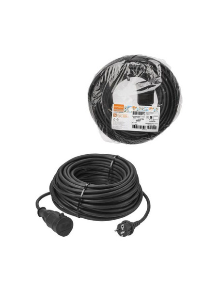 Силовой удлинитель-шнур TDM каучук, кг, ip44, штепсельное гнездо, с заземлением, 4000 вт, 50 м, народный SQ1307-0245