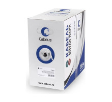 Кабель витая пара (UTP) Cabeus категория 5e, 1 пара (24 AWG), одножильный (solid), LSZH нг(А)-HF, серый (500 м) UTP-1P-Cat.5e-SOLID-LSZH-GY-500