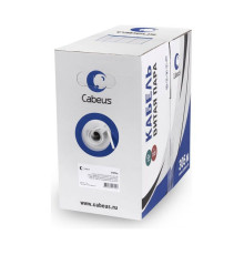 Кабель Cabeus Industrial Ethernet, экранированная витая пара FTP (F/UTP), категории 5e, 4 пары, одножильный (solid), экран - фольга, внутренний/внешний (-40C - +75C), двойная оболочка PVC UV (305м) IE-4-SOLID F/UTP Cat5e 4X2X24AWG