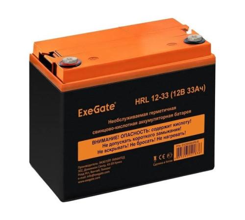 Аккумуляторная батарея HRL 12-33 12V 33Ah, под болт М6 ExeGate 285664