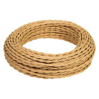 Провод витой iTOK ретро ПВХ ПуГВнг(А)-LS 2x2,5 ГОСТ песочное золото (50 метров) GE70142-32 i-KPP-PUGVNG-LS-RETRO-225-50-SG