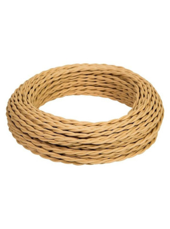 Провод витой iTOK ретро ПВХ ПуГВнг(А)-LS 3x1,5 ГОСТ песочное золото (50 метров) GE70151-32 i-KPP-PUGVNG-LS-RETRO-315-50-SG