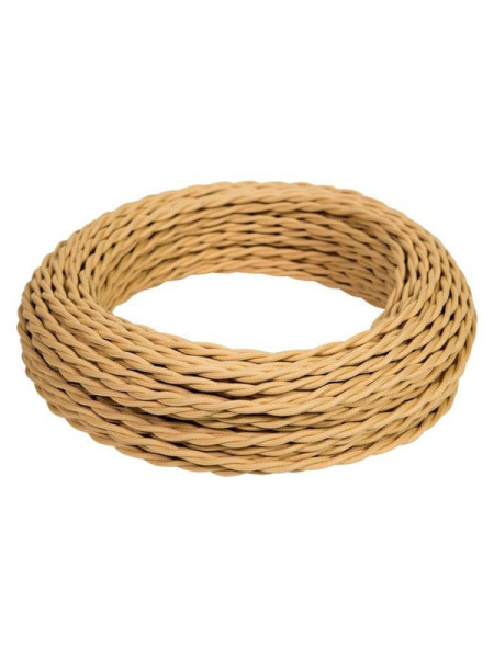 Провод витой iTOK ретро ПВХ ПуГВнг(А)-LS 3x2,5 ГОСТ песочное золото (20 метров) GE70152-32 i-KPP-PUGVNG-LS-RETRO-325-20-SG