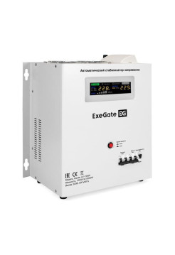 Стабилизатор напряжения настенный ExeGate Master AV-15000 15000ВА, вход 140-260В, цветной дисплей, выход 220В±8, КПД 98, 5 уровней защиты, задержка, усилен 291764
