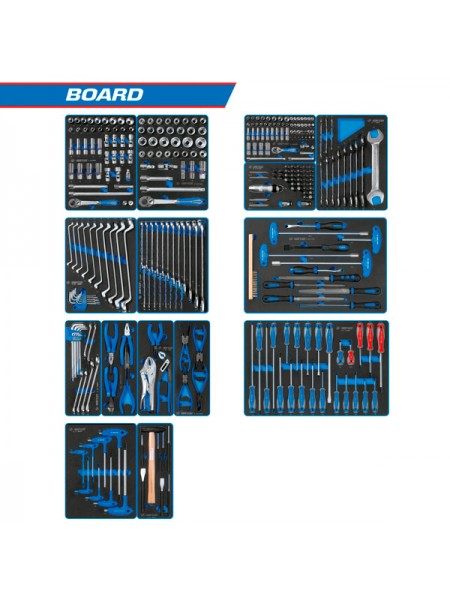 Набор инструментов для тележки, 15 ложементов, 325 предметов KING TONY BOARD 934-325MRVD