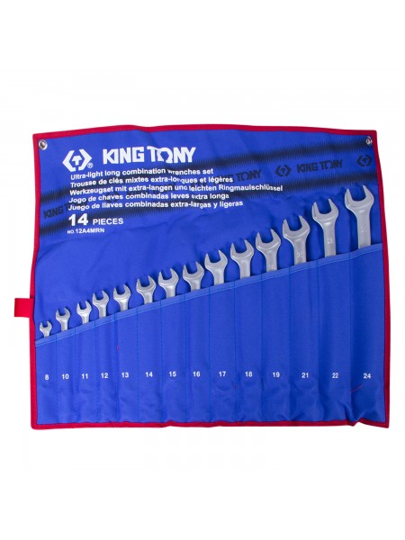 Набор ком-ных удлиненных ключей, 8-24 мм, 14 предметов KING TONY 12A4MRN