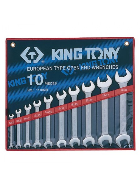 Набор рожковых ключей, 6-28 мм, 10 предметов KING TONY 1110MR