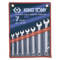 Набор комбинированных ключей, 10-19 мм, 7 предметов KING TONY 1207MR
