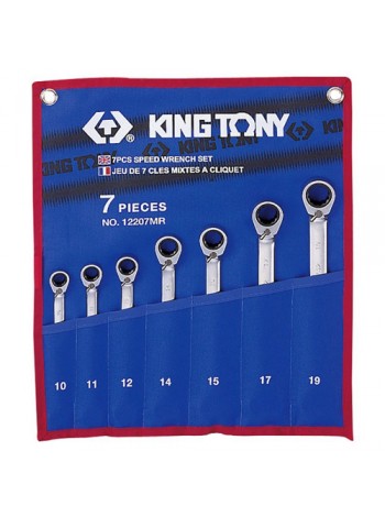 Набор трещоточных ключей, 10-19 мм, 7 предметов KING TONY 12107MRN