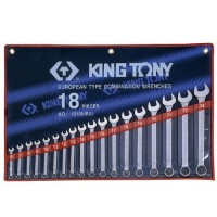 Набор комбинированных ключей, 6-24 мм, 18 предметов KING TONY 1218MR01