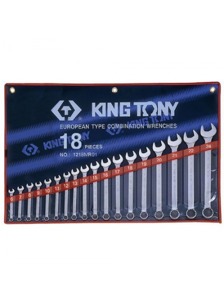 Набор комбинированных ключей, 6-24 мм, 18 предметов KING TONY 1218MR01