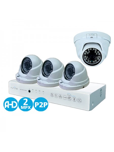 Комплект видеонаблюдения для дома и офиса Ivue AHD 2MPX 4+4 1080P AHC-D4