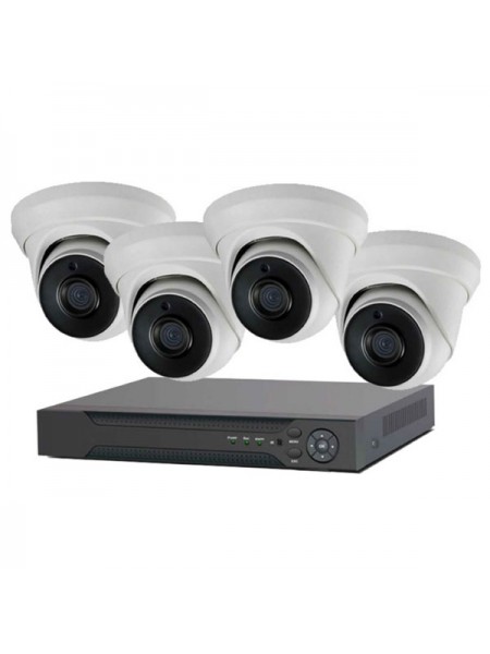 Комплект видеонаблюдения для дома и офиса со встроенными микрофонами Ivue IP 2MPX 4+4 1080P IPC-D4