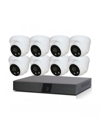 Комплект видеонаблюдения для дома и офиса со встроенными микрофонами Ivue IP 3MPX 8+8 1080P IPC-D8