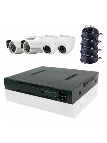Комплект видеонаблюдения PS-link AHD KIT-B204HD 4 камеры 2Мп внутренние и уличные 3002