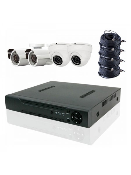 Комплект видеонаблюдения PS-link AHD KIT-B504HD 4 камеры 5Мп внутренние и уличные 3023
