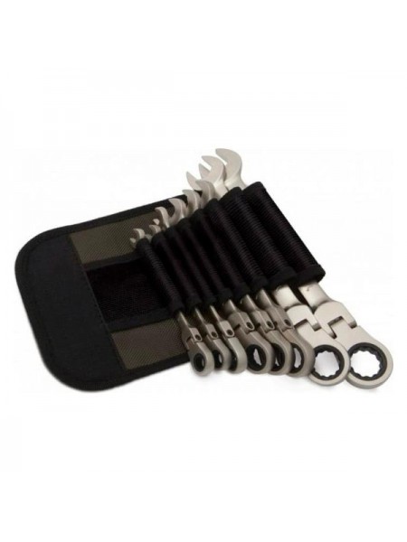 Набор ключей комбинированных трещоточных шарнирных 8 шт в фирменной сумке Дело Техники 515485