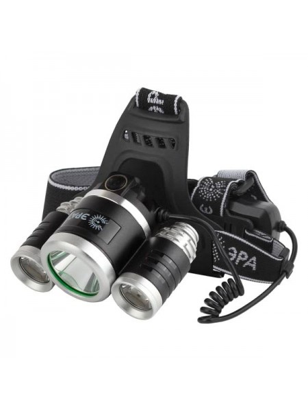 Налобный светодиодный фонарь ЭРА GA-809 аккумуляторный, алюминиевый, 3 режима, трехламповый High Power Headlamp, Б0056111