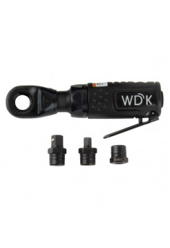 Пневматическая трещотка WIEDERKRAFT со сменными приводами 1/4", 3/8", привод для бит 1/4", 6.3 мм WDK-21340