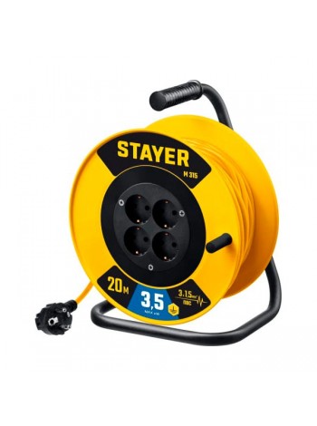 Силовой удлинитель на катушке Stayer M 315 ПВС 3x1.5 20м 3500Вт 55078-20_z01