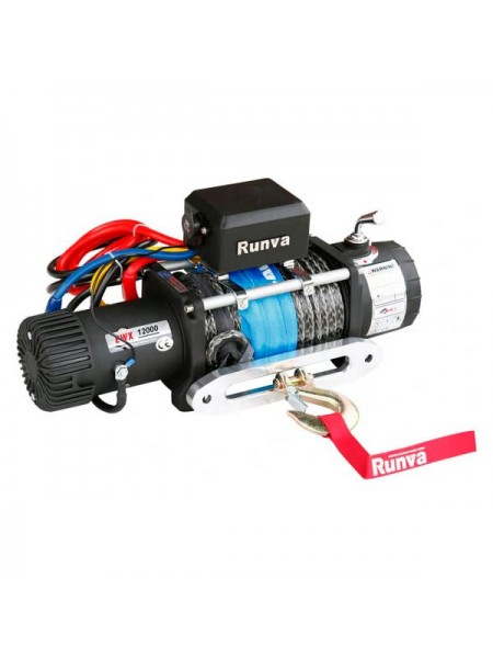 Электрическая лебёдка RUNVA 24V 12000 lbs 5443 кг синтетический трос EWX12000SR24V