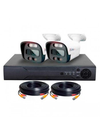 Комплект видеонаблюдения PS-link ahd 2мп kit-c202hdc 2 уличные камеры fullcolor 4105