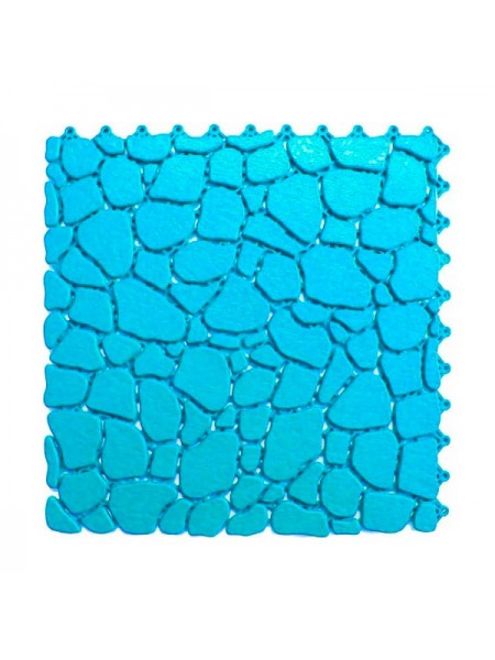 Антискользящий модульный коврик для ванной ПластФактор Sensor Aqua, набор из 6 модулей, цвет голубой 4630027112774