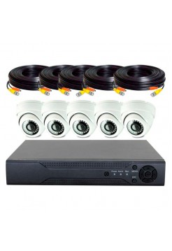 Комплект видеонаблюдения PS-link ahd 5мп kit-a505hd 5 камер для помещения 3949