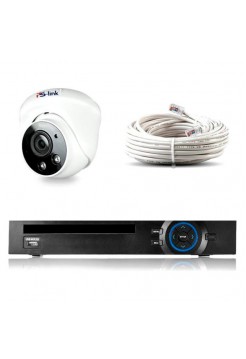 Комплект видеонаблюдения PS-link ip 2мп kit-a201ipv-poe 1 камера для помещения со встроенным микрофоном и poe питанием 4410