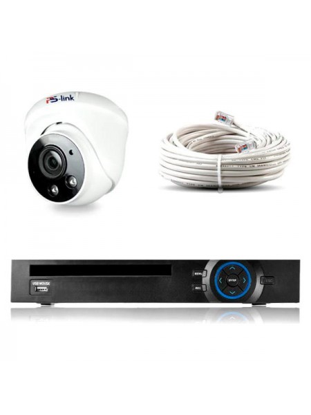 Комплект видеонаблюдения PS-link ip 2мп kit-a201ipv-poe 1 камера для помещения со встроенным микрофоном и poe питанием 4410
