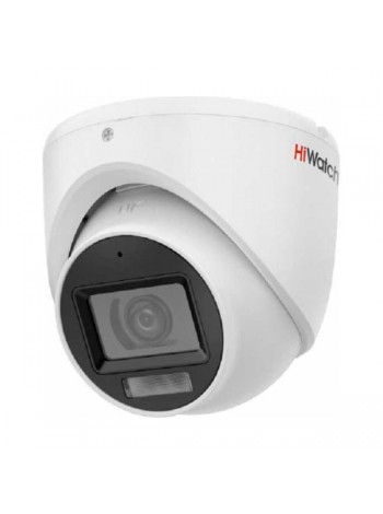 Уличная купольная HD-TVI камера с гибридной подсветкой HiWatch DS-T203A(B) (2.8mm) 2мп exir/led до 30/20м и встроенным микрофоном (aoc) АВ5088463