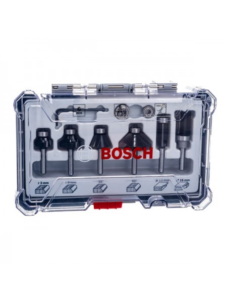 Набор кромочных фрез (6 шт; хвостовик 6 мм) Bosch 2607017468