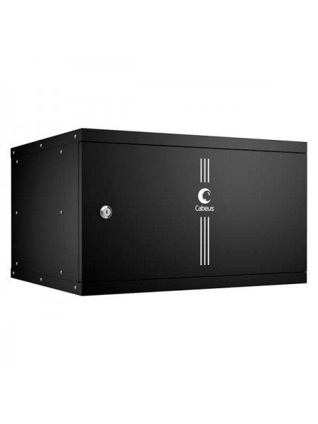 Телекоммуникационный настенный шкаф Cabeus 19" 6U, серия LIGHT разборный, цвет черный WSC-05D-6U55/45m-BK