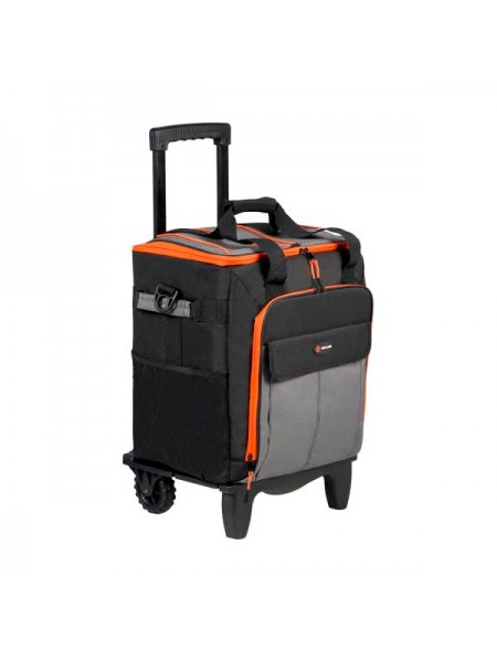 Сумка-холодильник на колесах AIRLINE с телескопической ручкой, 48 л, черный/оранжевый ADCB014