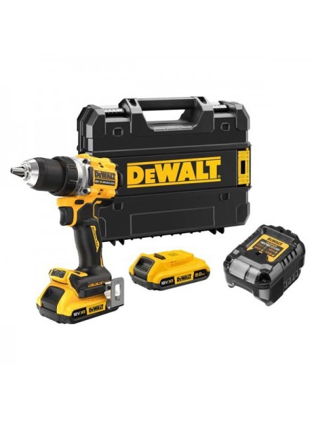 Аккумуляторная дрель-шуруповерт Dewalt DCD800D2T, 18 В, 2000 об/мин, с 2 АКБ 2 Ач и ЗУ, в кейсе TSTAK DCD800D2T-QW