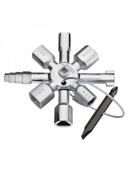 Ключ для электрошкафов с битой и переходником KNIPEX KN-001101