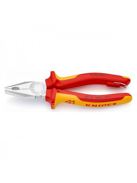 Плоскогубцы комбинированные, со страховочным креплением, 180 мм KNIPEX KN-0306180T