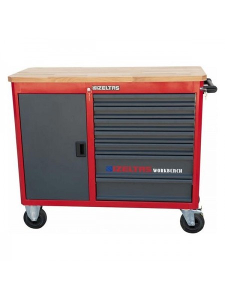 Инструментальная тележка IZELTAS WORKBENCH черно-красная, без инструментов, 7 ящиков 8247321007