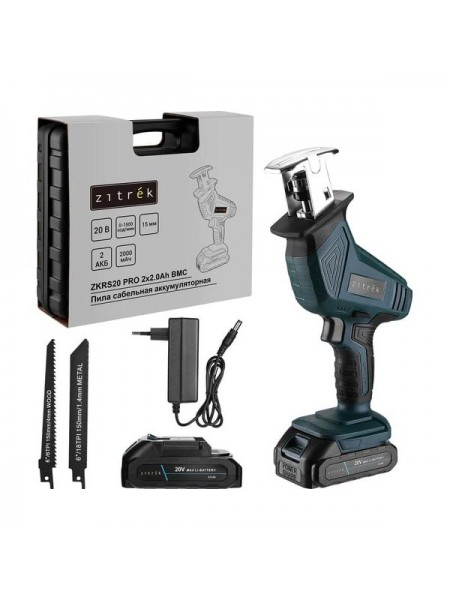 Пила сабельная аккумуляторная Zitrek ZKRS20 PRO в кейсе, 20В, 2x2.0Ач 085-1316