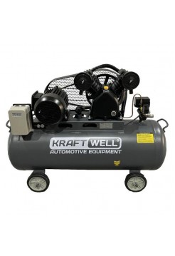 Поршневой компрессор KraftWell 420 л/мин, 10 бар, 100 л, 380В, сеть 380 В, произв-ть 420 л/мин, объем ресивера 100 л, в комплекте KRW-AC420-100L