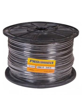 Кабель PROconnect КВК-П-2 +2x0,50 кв.мм Cu/Cu черный бухта 200 м 01-4214