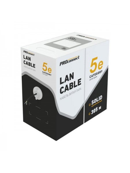 Кабель PROconnect витая пара FTP 4PR 24AWG, CCA, CAT5e, наружный OUTDOOR, бухта 305 м 01-0146-3
