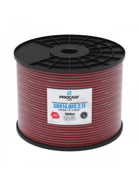 Акустический кабель PROCAST cable SBR 14.OFC.2,11.100, 14AWG 2x2,11mm2, красно-черный, 100 м НФ-00001763