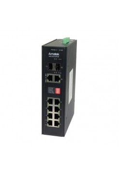 Коммутатор промышленный Amatek 12-портовый гигабитный до 300 Вт AN-SXG10P8D 7000918