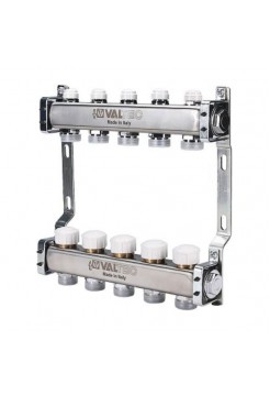 Коллекторный блок с ручным регулировочным клапаном VALTEC 1х3 выхода Евроконус 3/4 VTc.582.EMNX.0603