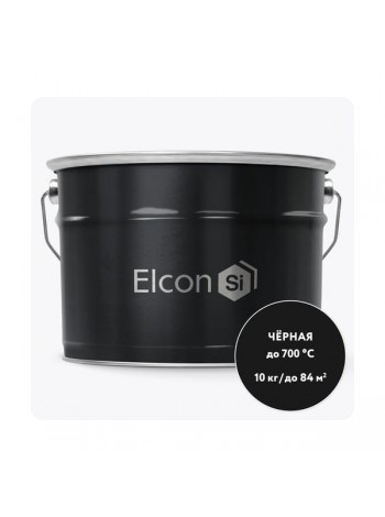 Краска Elcon max therm термостойкая, до 700 градусов, антикоррозионная, для печей, мангалов, радиаторов, дымоходов, матовое покрытие, 10 кг, черная 00-00463232